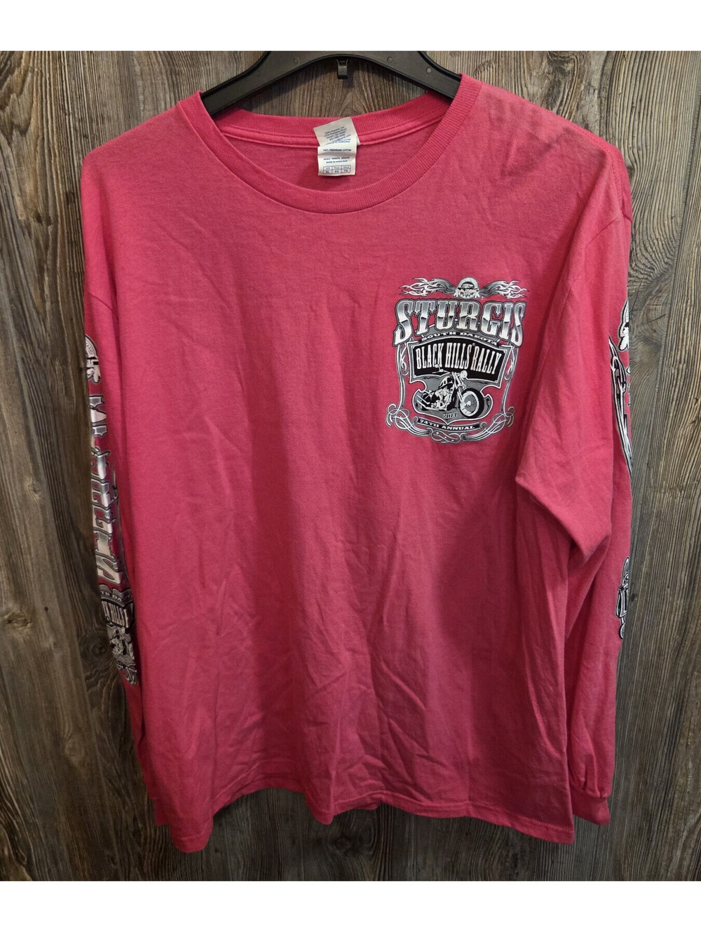 Sturgis 74th Motorcycle Classic Biker Rally 2014 L/S Pink T-shirt Size XL